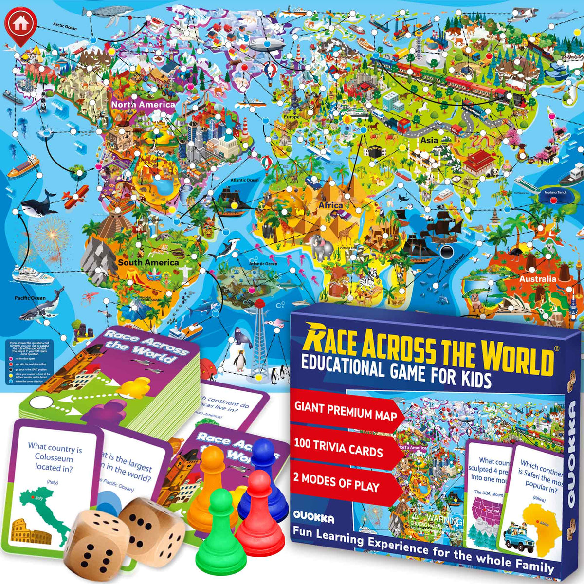 Race Across the World | Geography Board Game for Kids 8-12