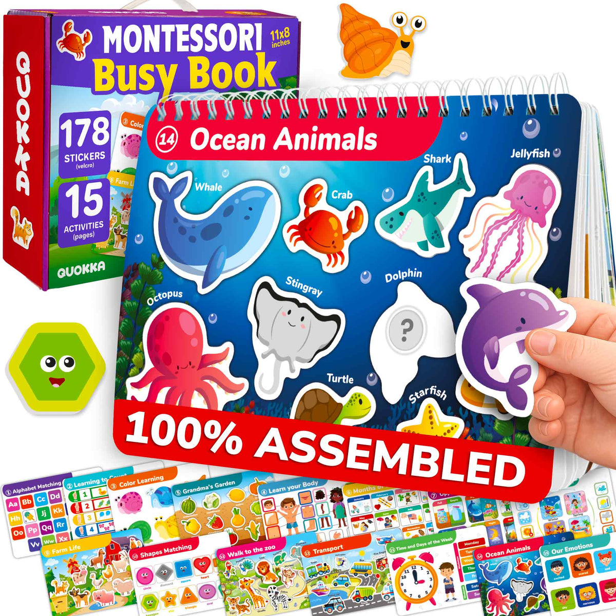 Montessori Busy Book for Toddlers | Activity Book with Interactive Pages