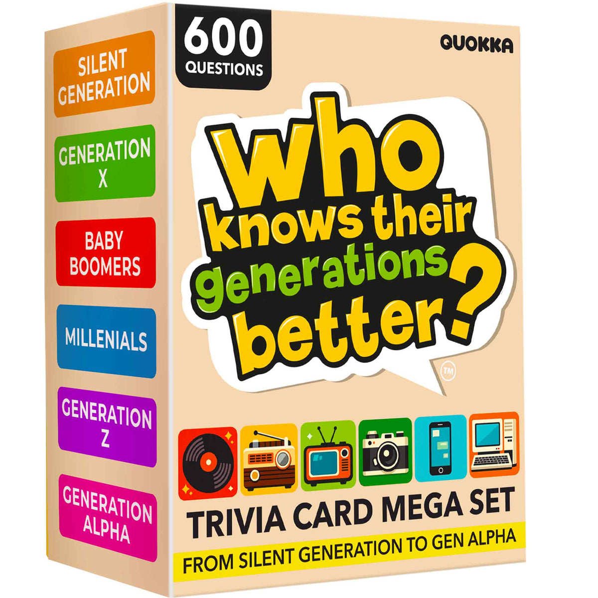 Trivia Card Game Who Knows Generations Better? for Family