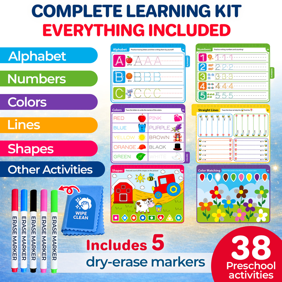 Tracing Books for Kids - Reusable Dry Erase Activity