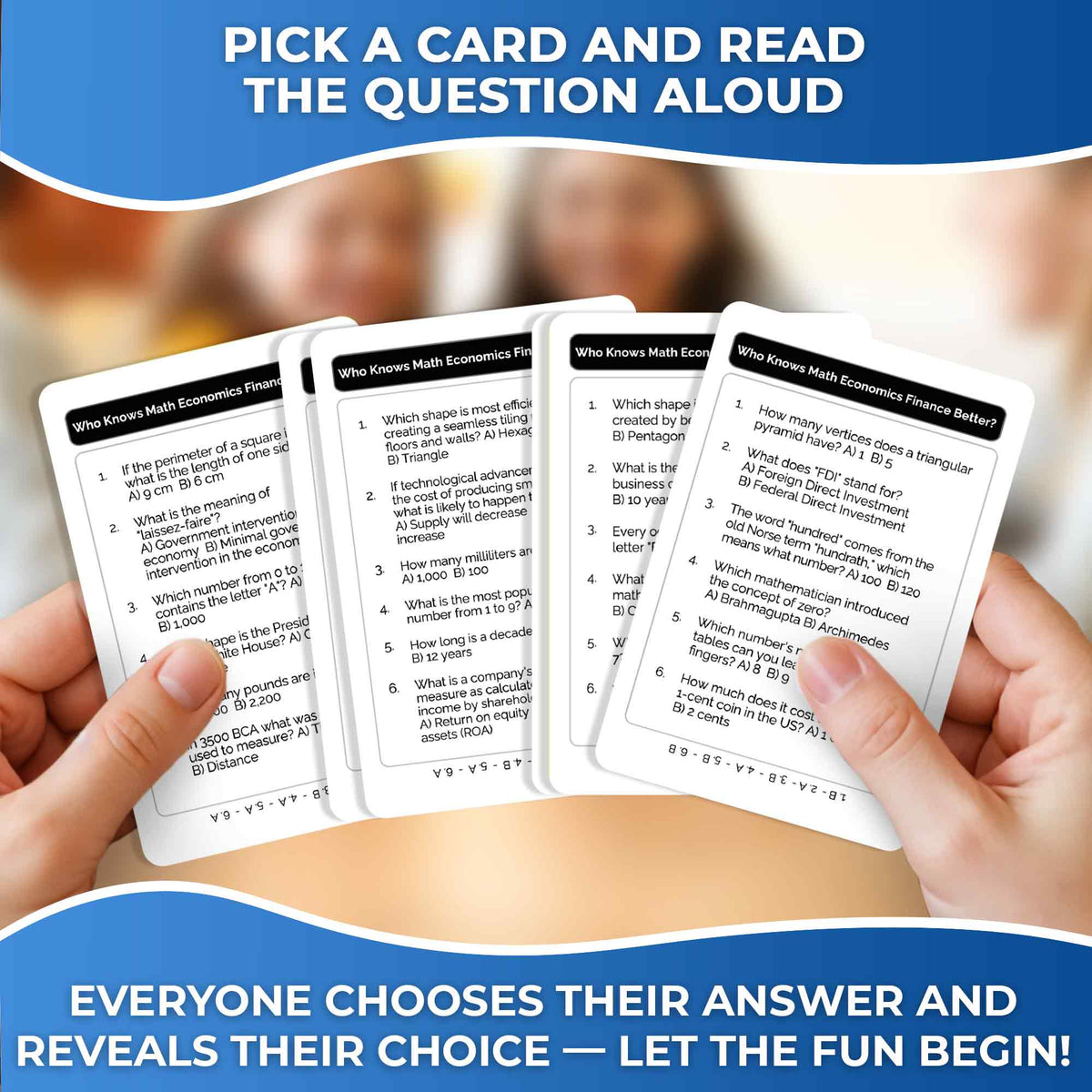 Trivia Card Game Who Knows Math Better? Educational Game
