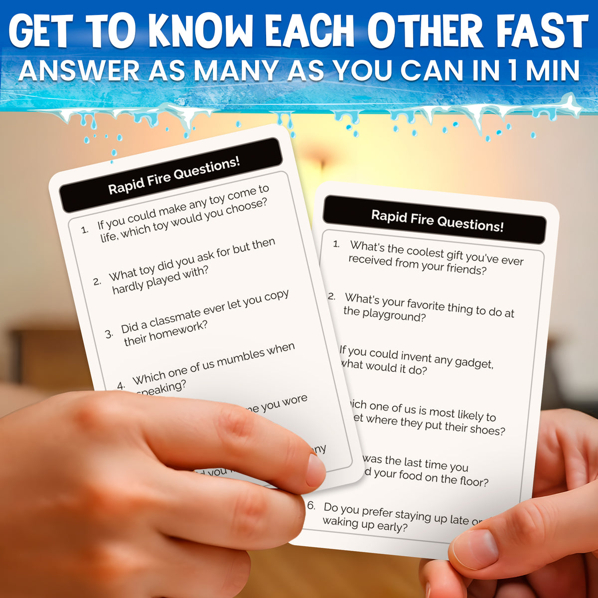 Rapid Fire Conversation Cards Game for Kids I 95 Cards