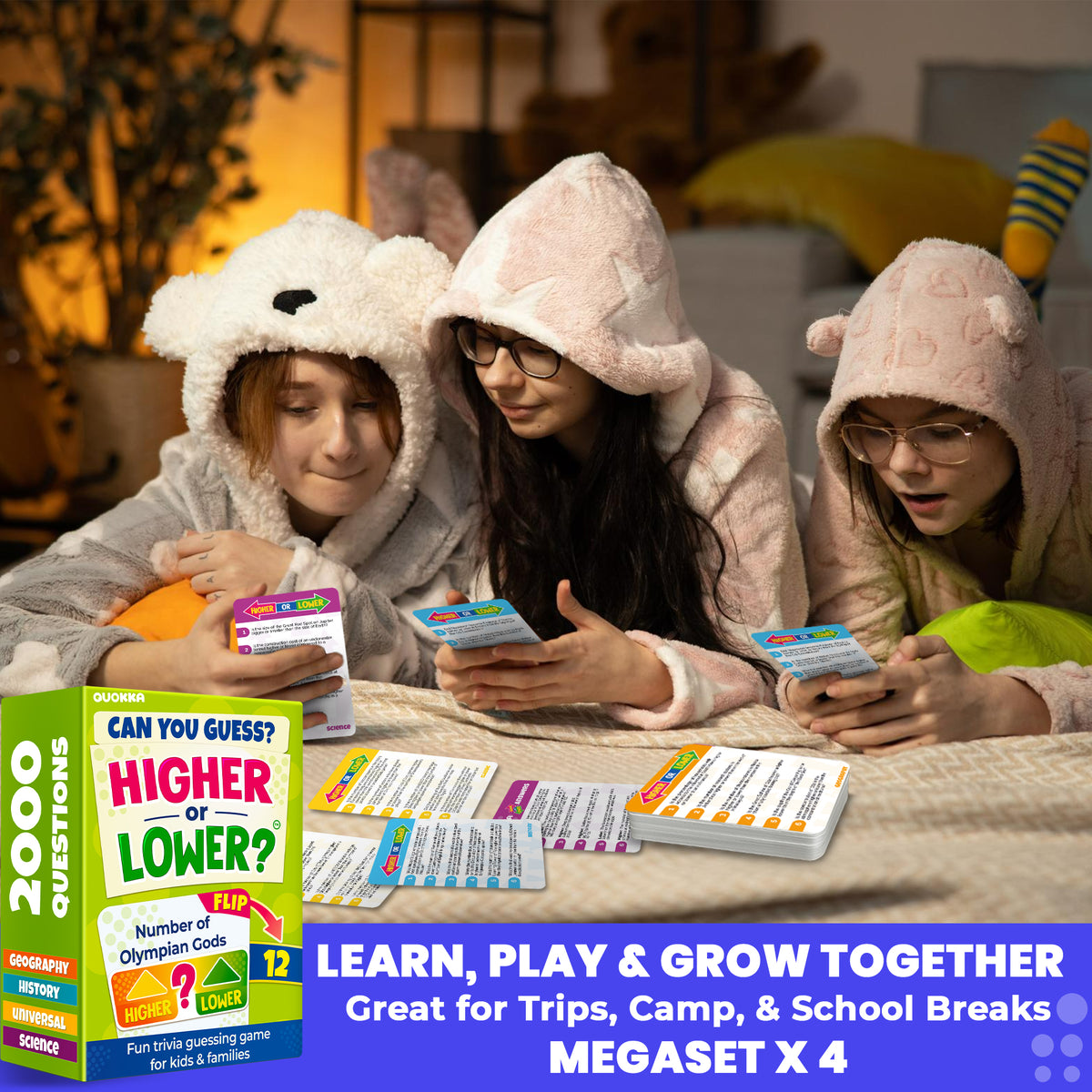 4 Set Board Game Higher or Lower for Family