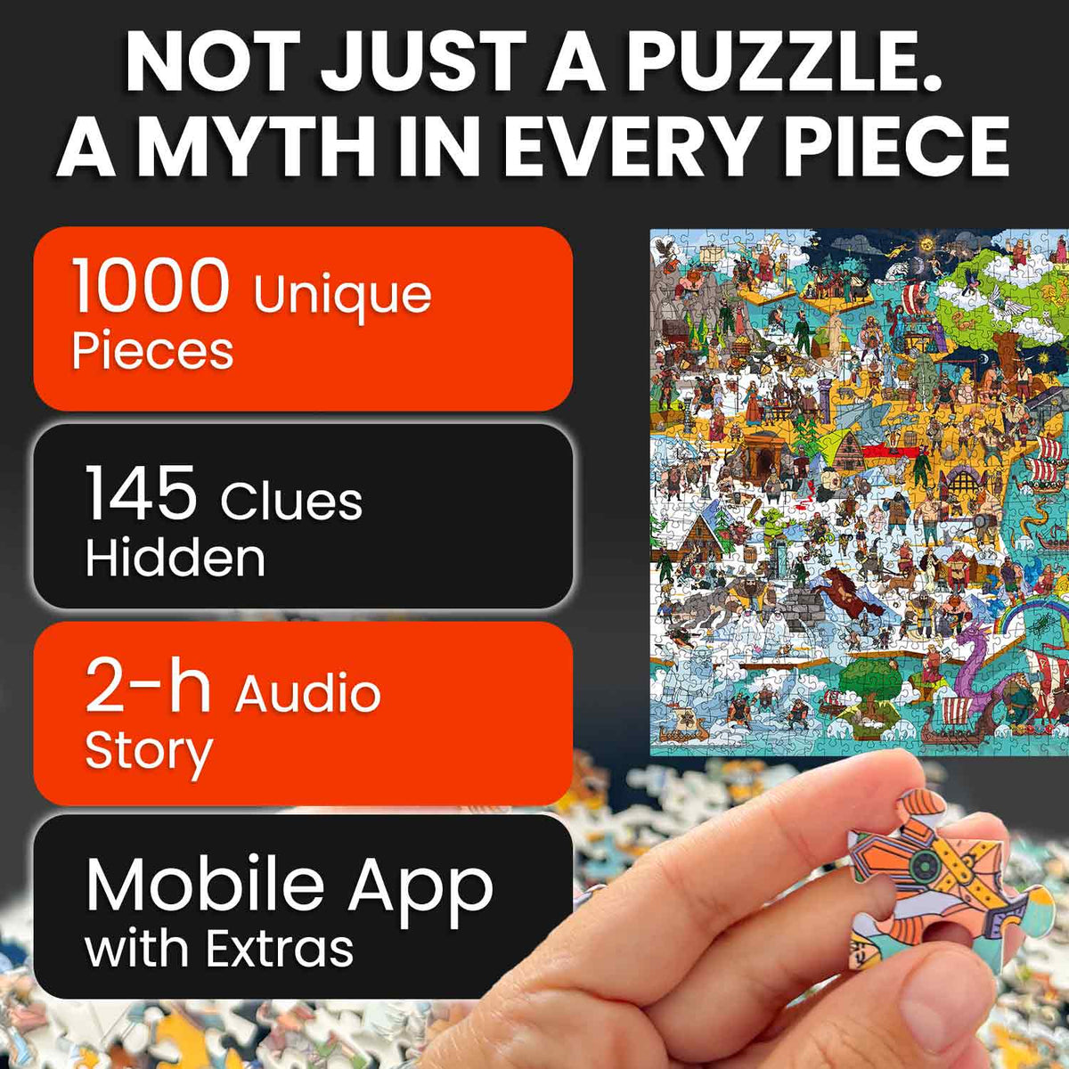 Bundle Set 6x1000 Piece Puzzle for Adults with Secret Tasks