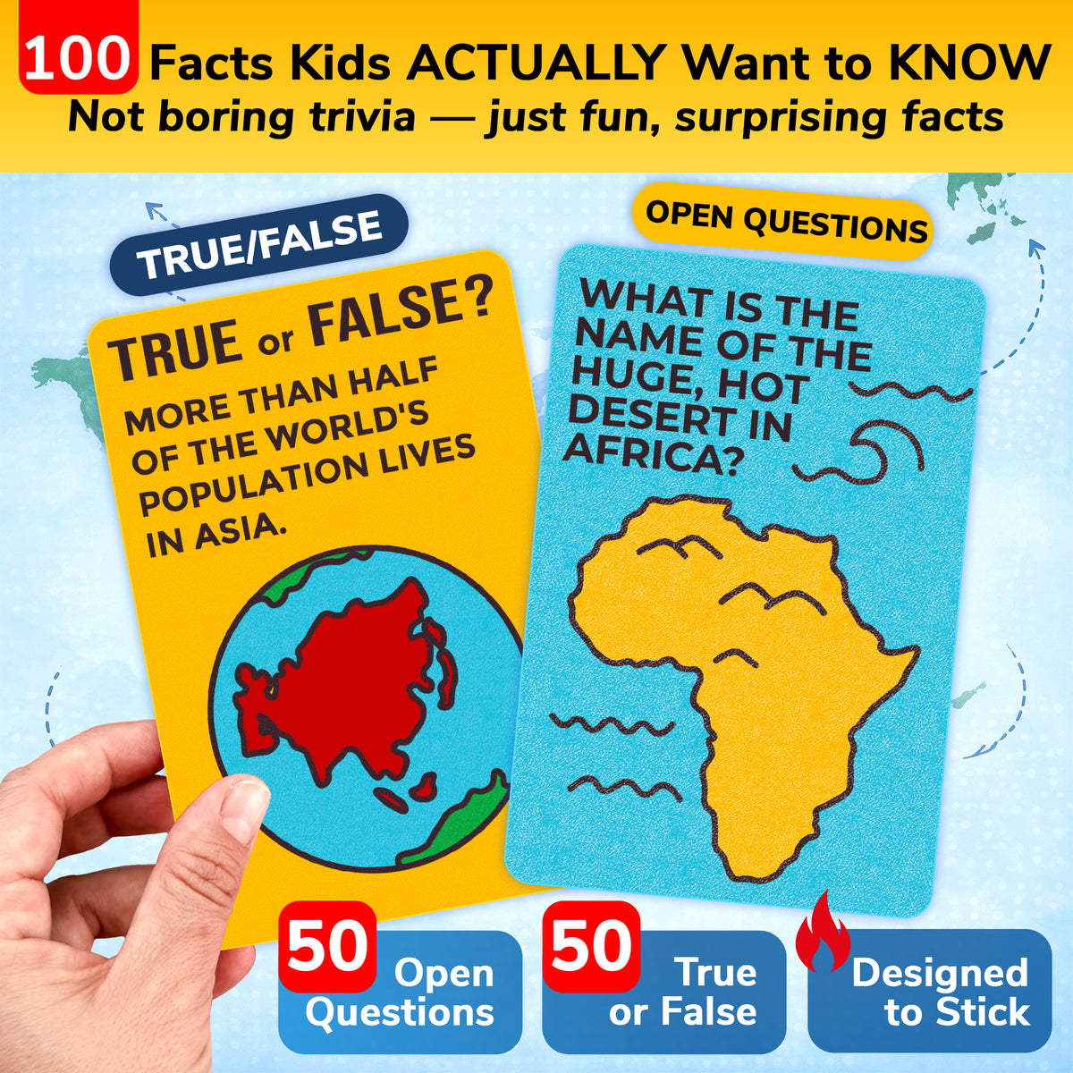 Trivia Card Game for Kids - Geography, Culture & Fun Facts