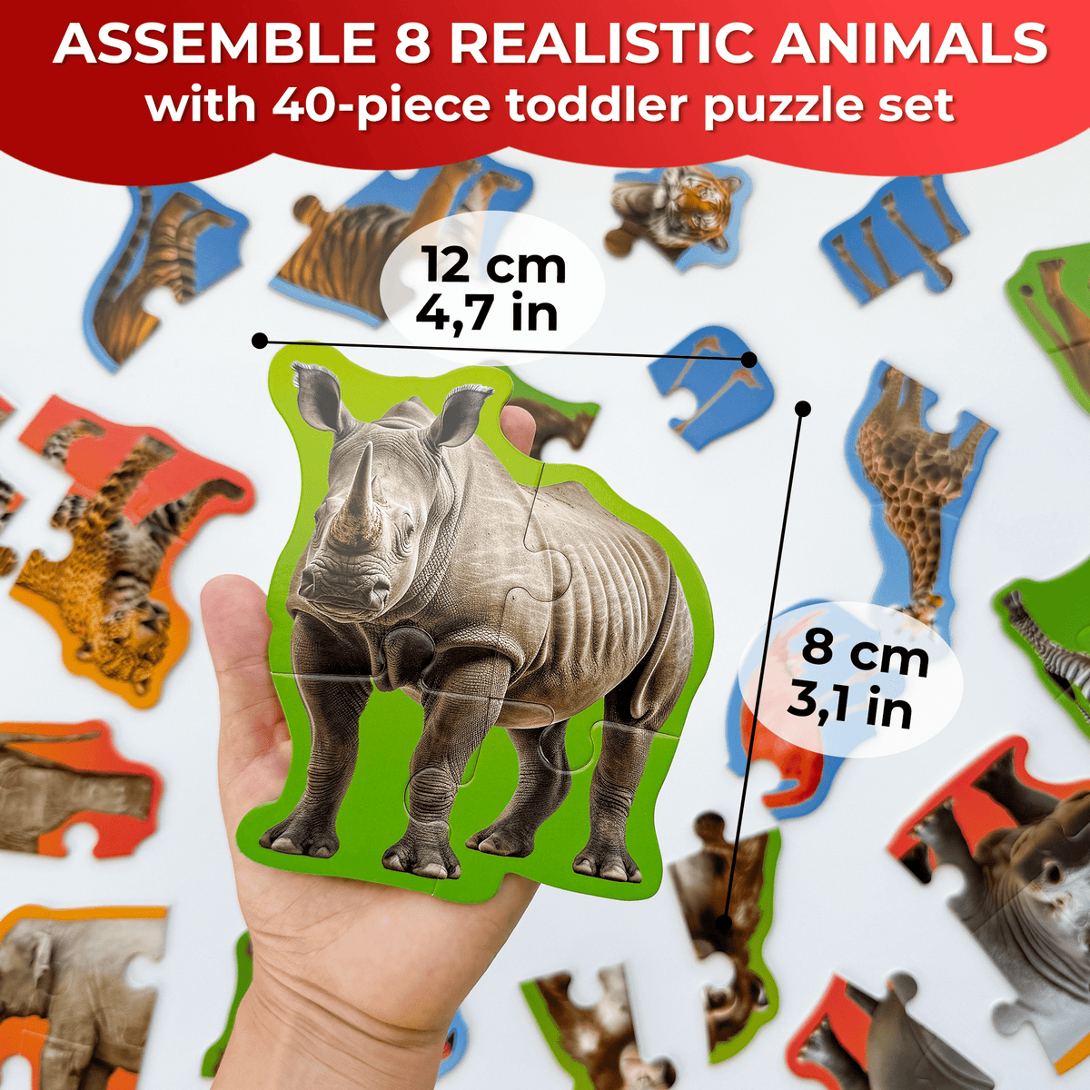 Step Up Puzzles for Toddlers Safari Animals