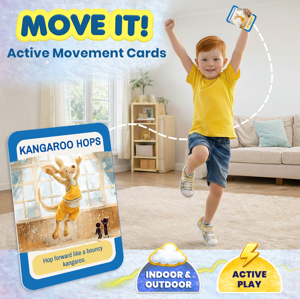 Active Movement Game for Kids – 50 Animal-Themed Exercise Cards
