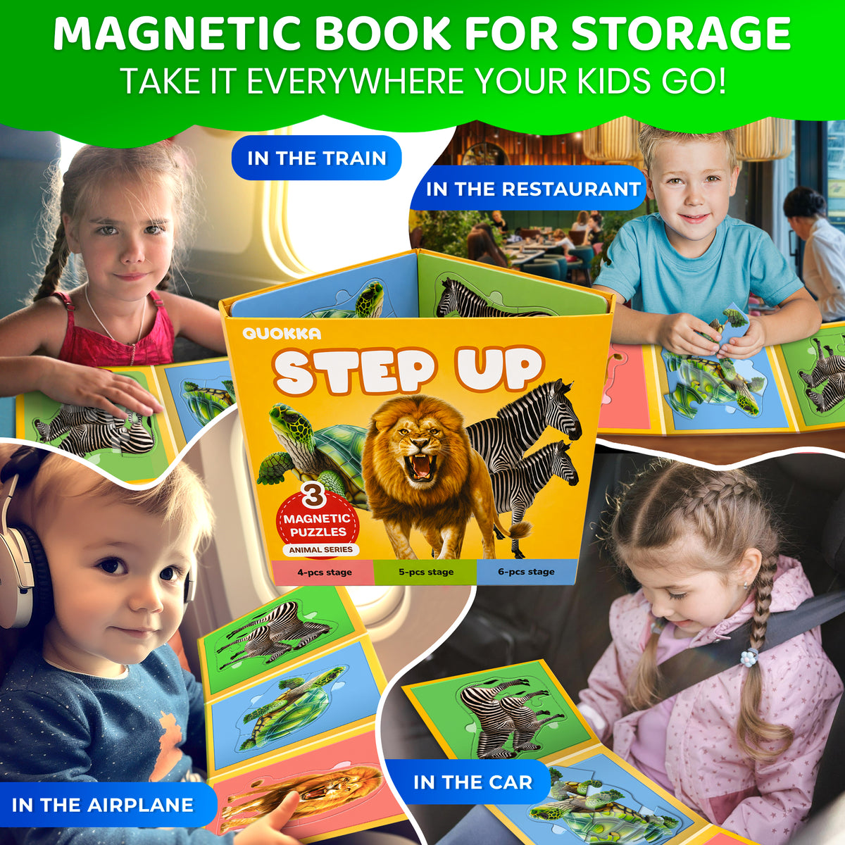 Step Up Magnetic Puzzles for Toddlers - Wild Animals