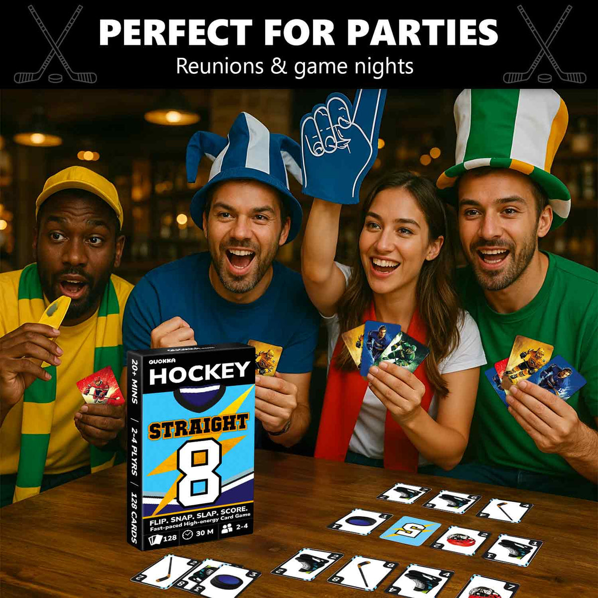 Fast-Paced Hockey Card Game for Kids & Adults