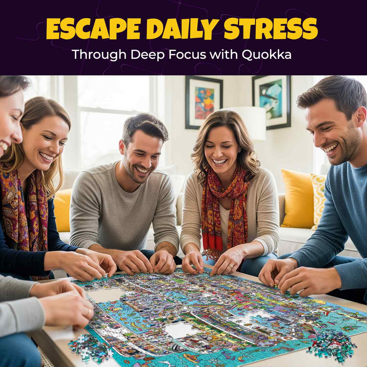 Bundle Set 16x1000 Piece Puzzle for Adults with Secret Tasks