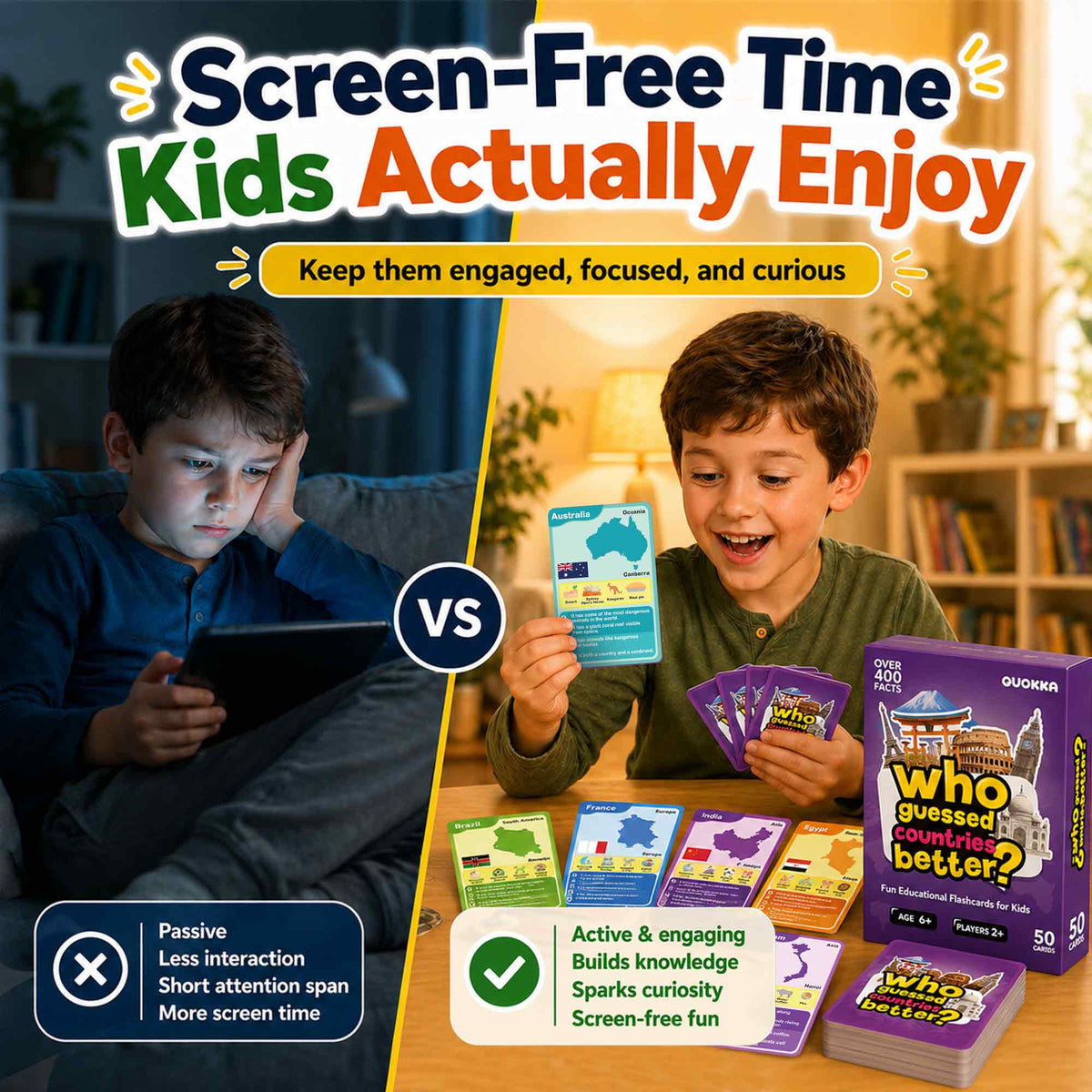 Educational Game for Kids - Who Guess It Better: Countries