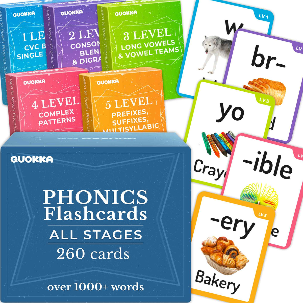 Phonics Words Flash Cards for Kids