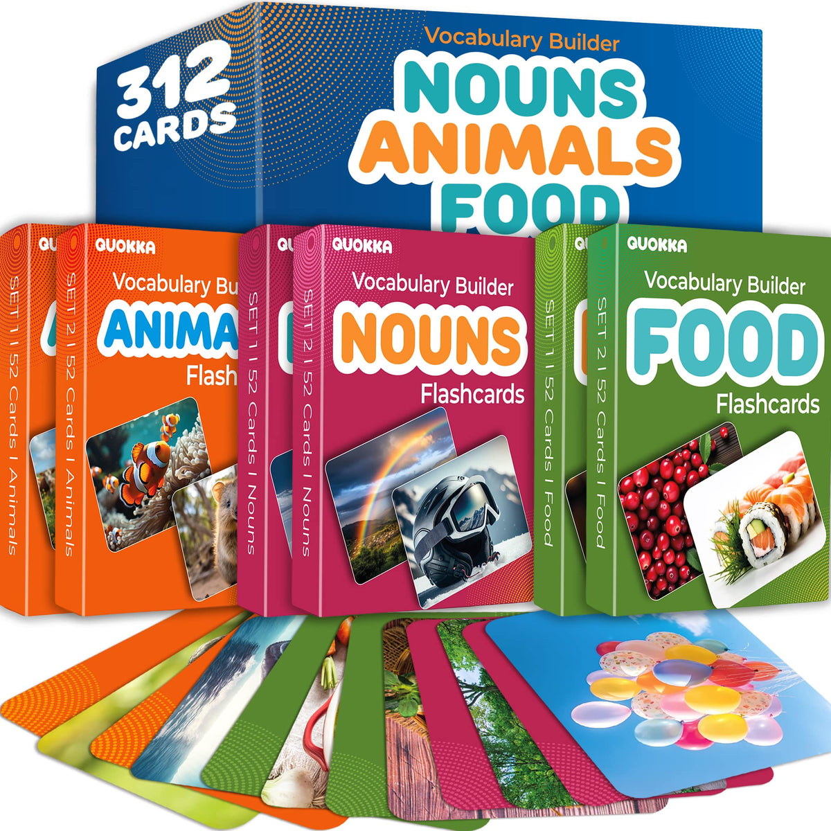 312 Flash Cards Set for Speech Therapy & Vocabulary Building Activities