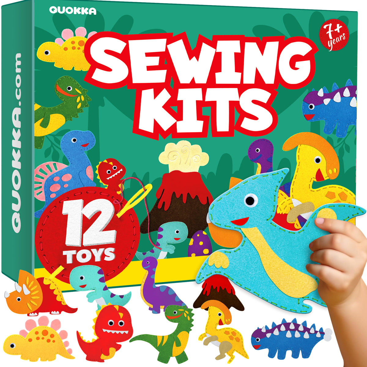 Craft Kits for Kids - 12 Wild Dino Sewing Kit Basic