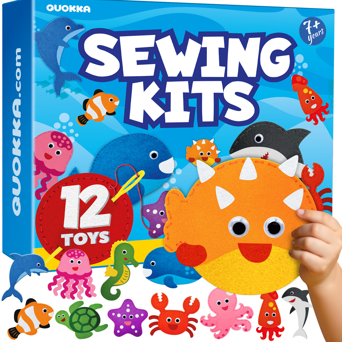 Craft Kits for Kids - 12 Sea Animals Sewing Kit Basic