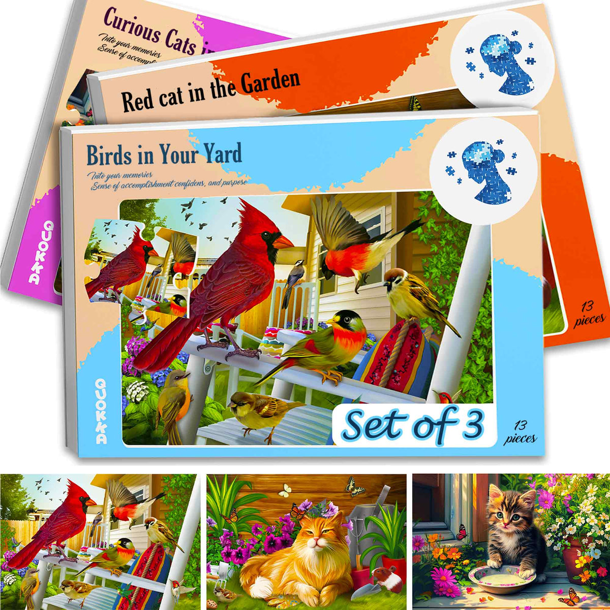 13 Pcs Dementia Puzzles for Elderly | Animals