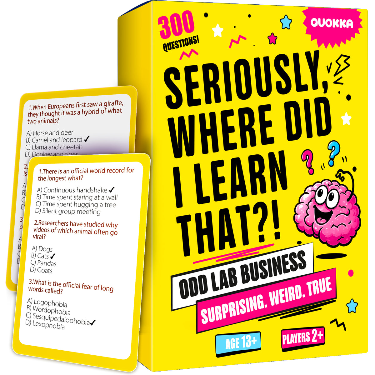 Trivia Card Games for Adults & Teens - 300 Questions on Science Facts