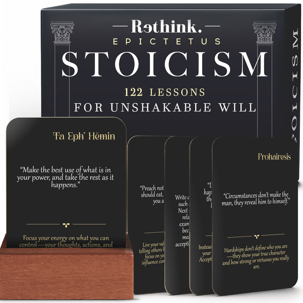 Stoicism Cards Epictetus - 122 Daily Quotes & Exercises