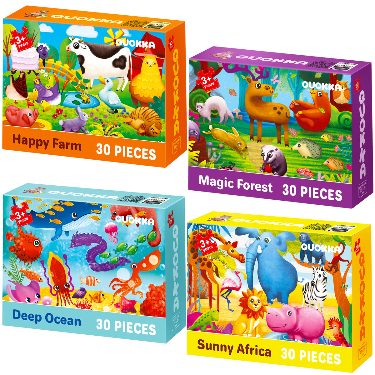 30 Piece Puzzles for Kids | Forest,  Ocean & Africa Animals