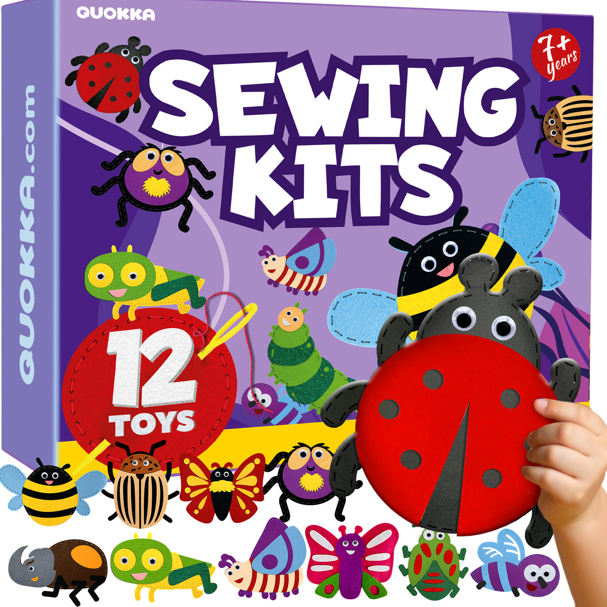 Craft Kits for Kids - 12 Bugs & Insects Sewing Kit Basic