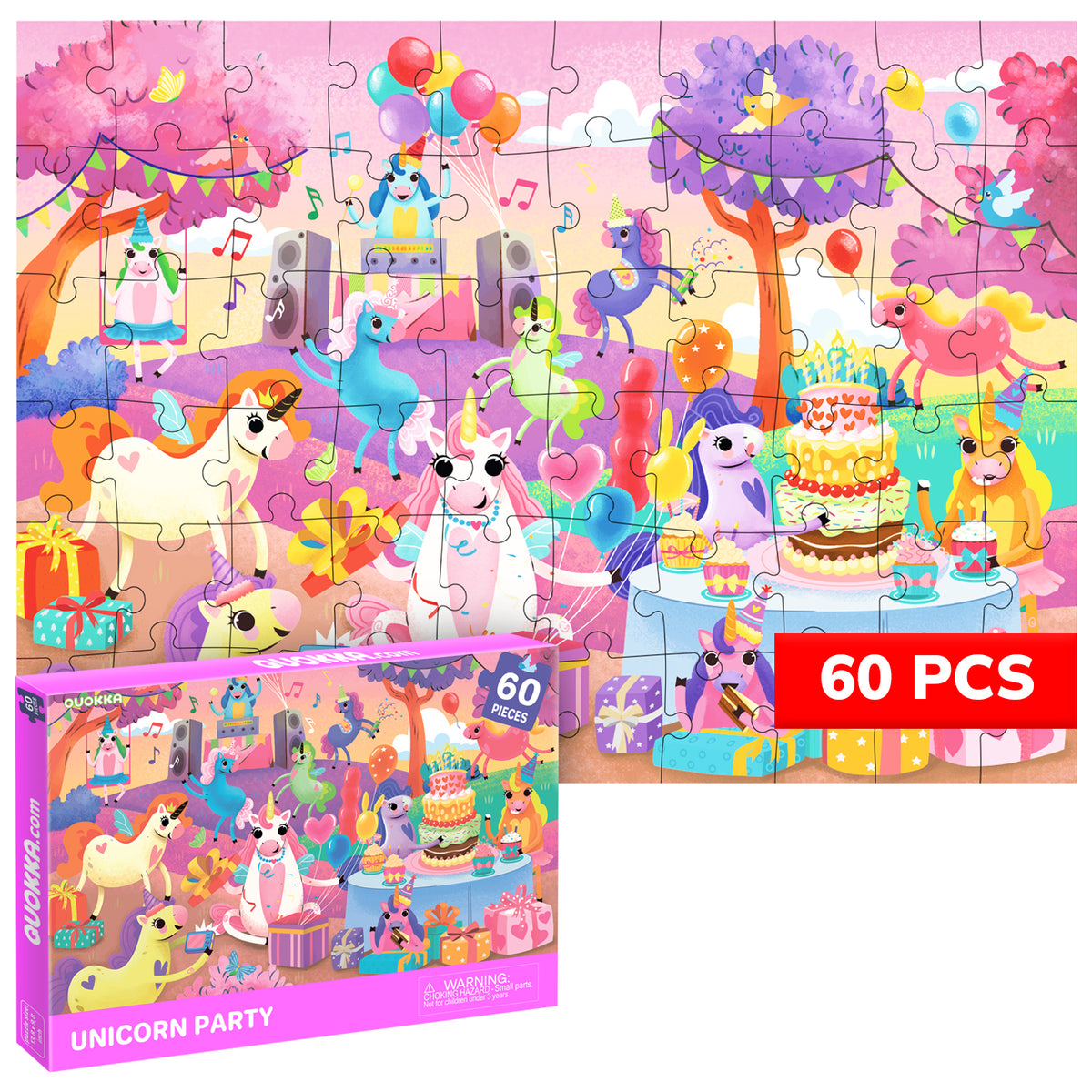 60 Pcs Puzzles for Kids - Unicorns