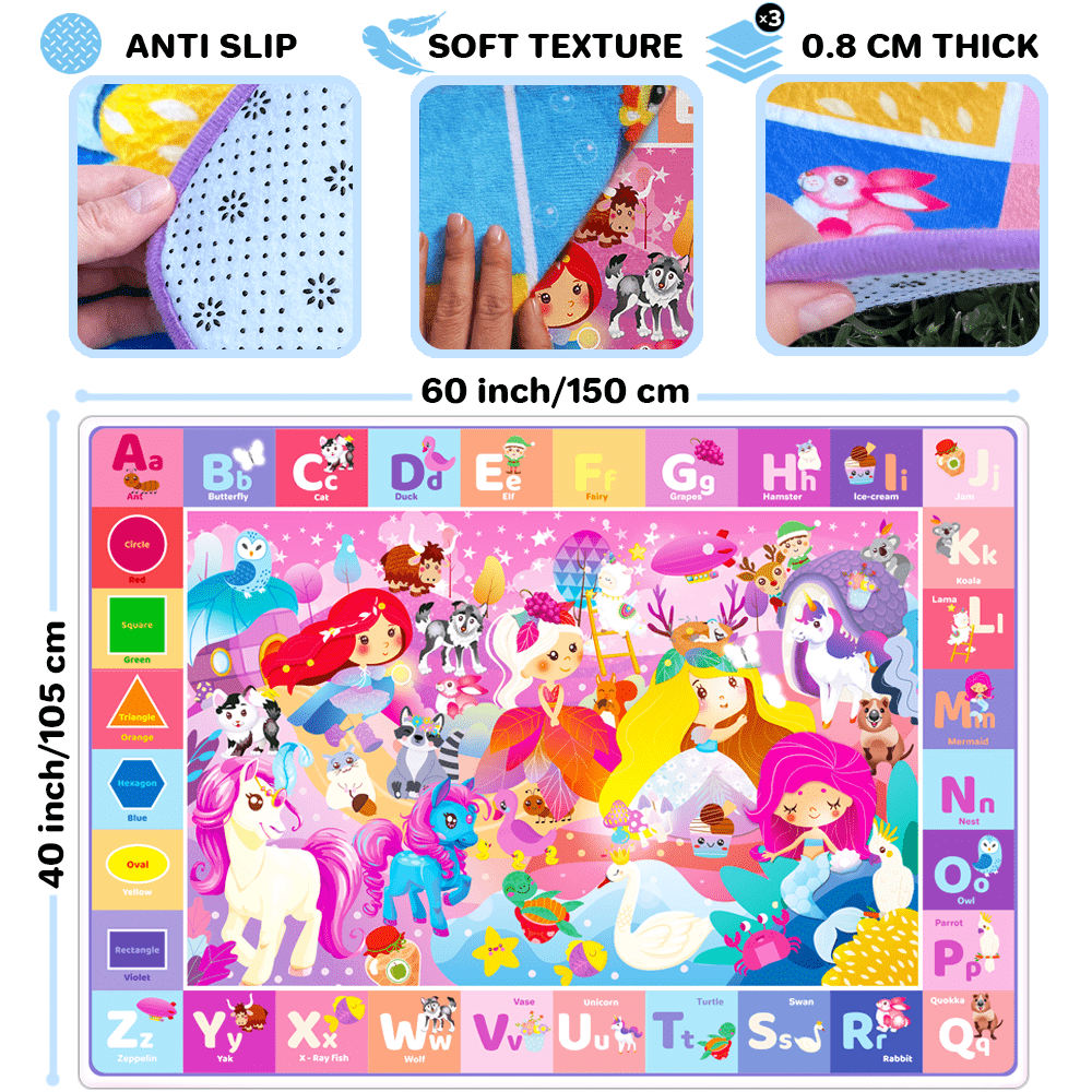 Plush ABC Playmat with Unicorn & Princess