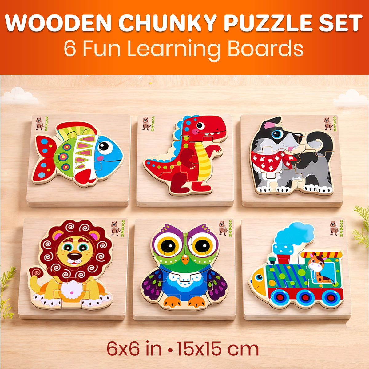 Wooden Puzzle for Toddlers Unique Shapes | Animal