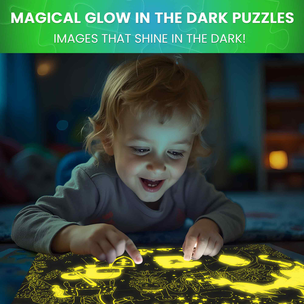 100 Piece Glow in The Dark Puzzles for Kids |  Space, Dino