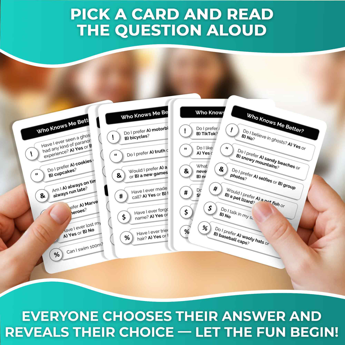 Who Knows Me Better Kids & Family Card Quiz Game