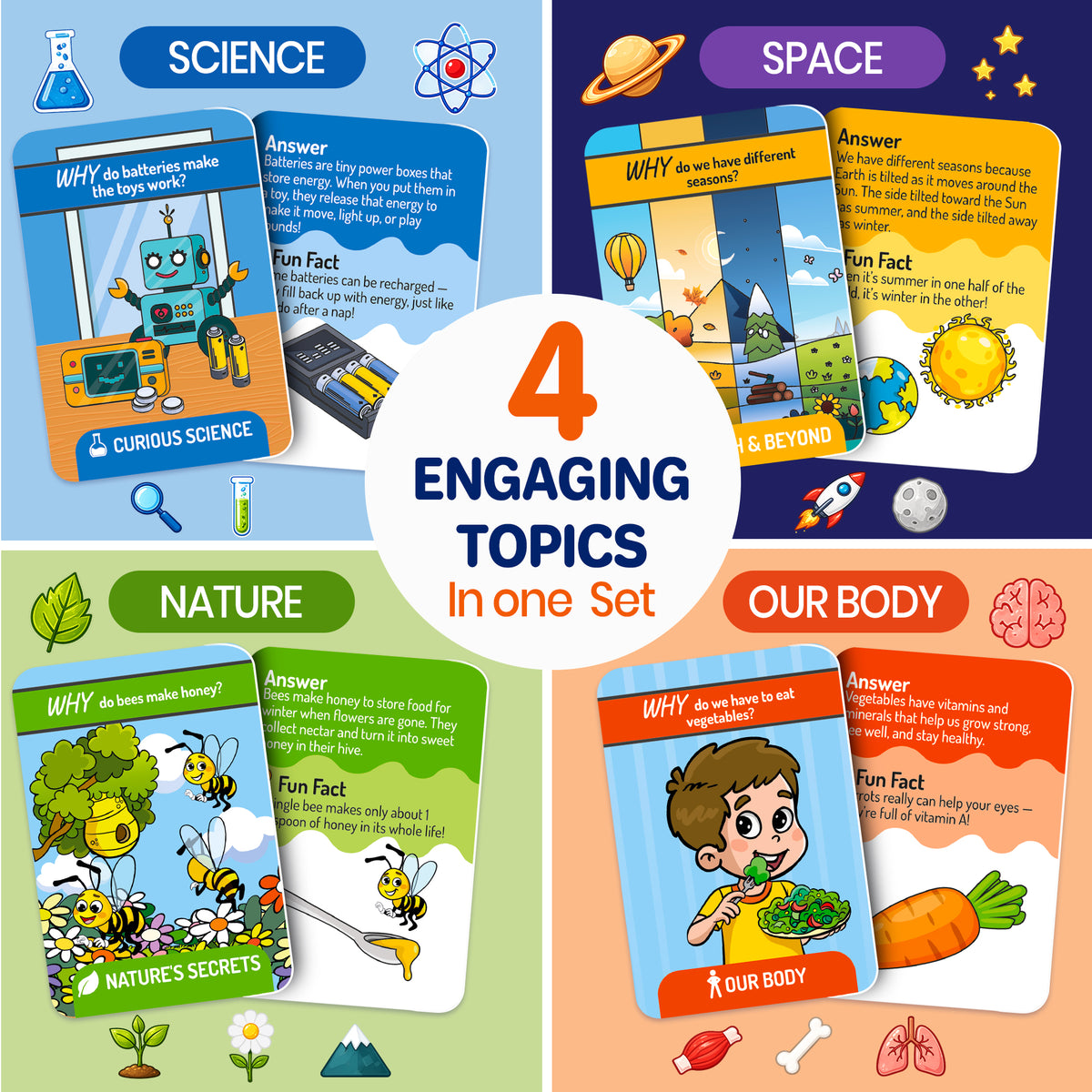 Flashcards for Kids - 101 Why Cards with Simple Answers, Fun Facts