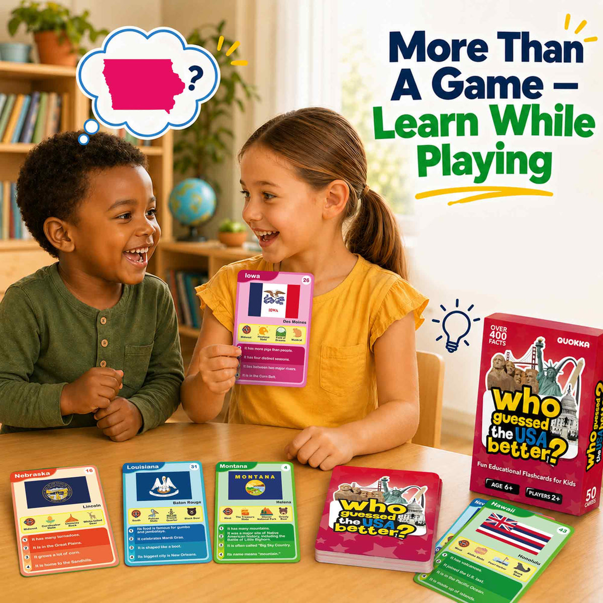 Educational Game for Kids - Who Guess It Better: USA States