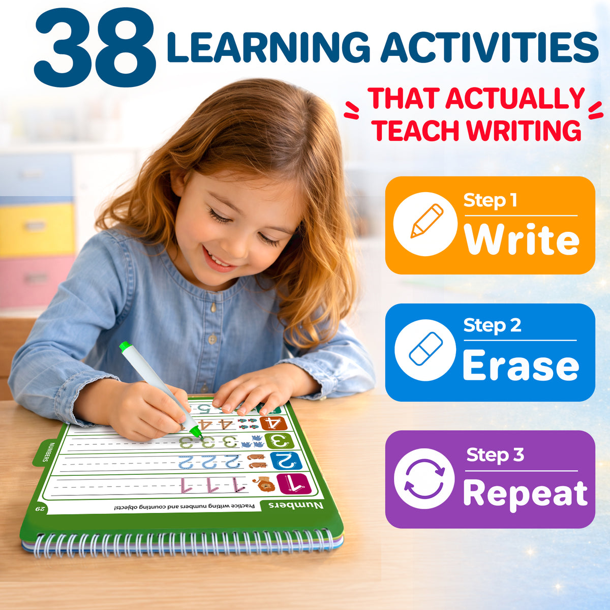 Tracing Books for Kids -  Reusable Dry Erase Activity