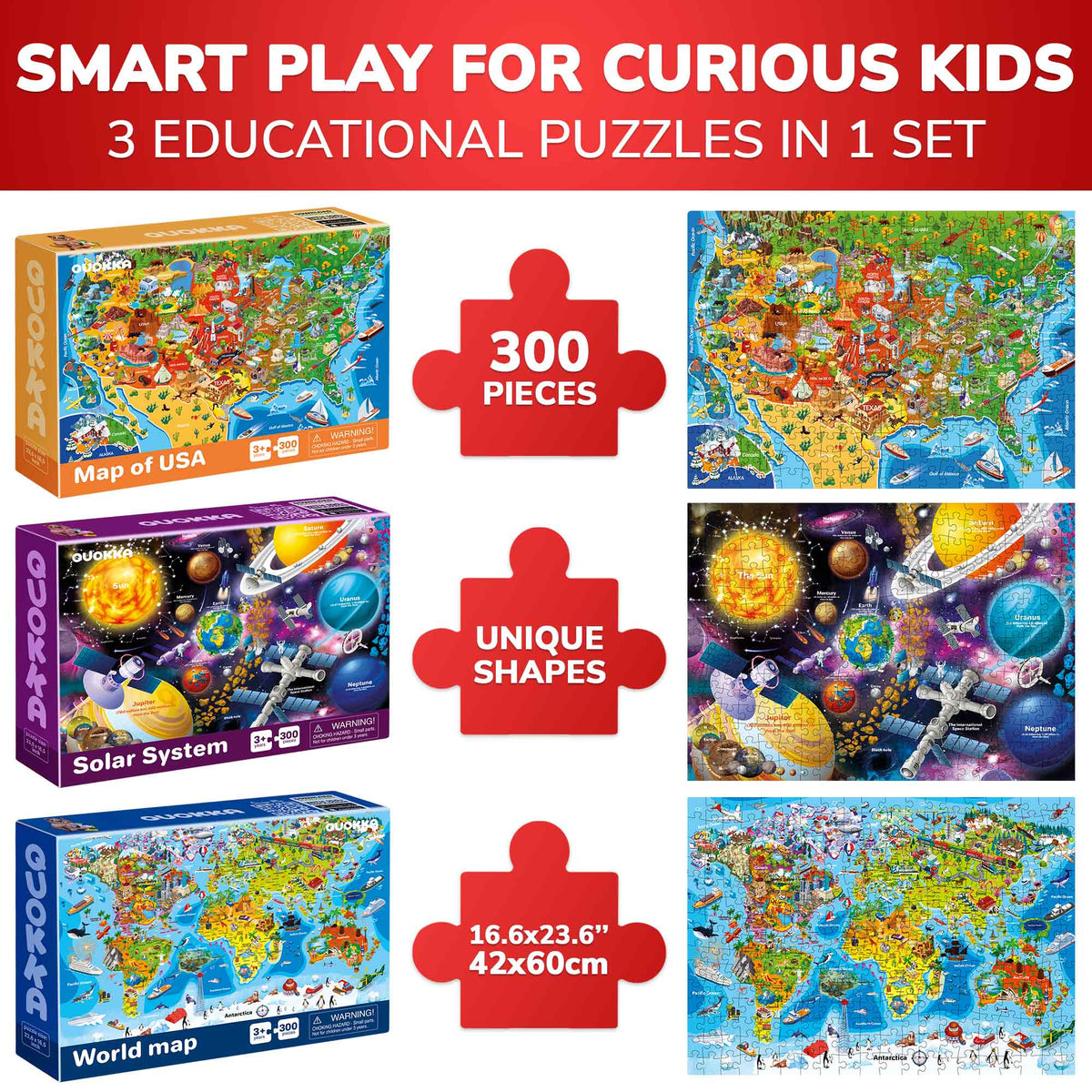 300 Pcs Search & Find Floor Puzzles | Maps & Space