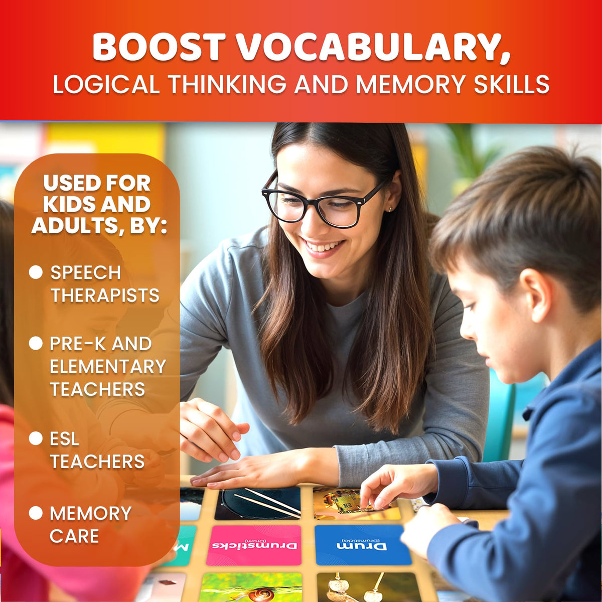 208 Vocabulary Flash Cards Set | Go Together & Opposites Matching Card Game