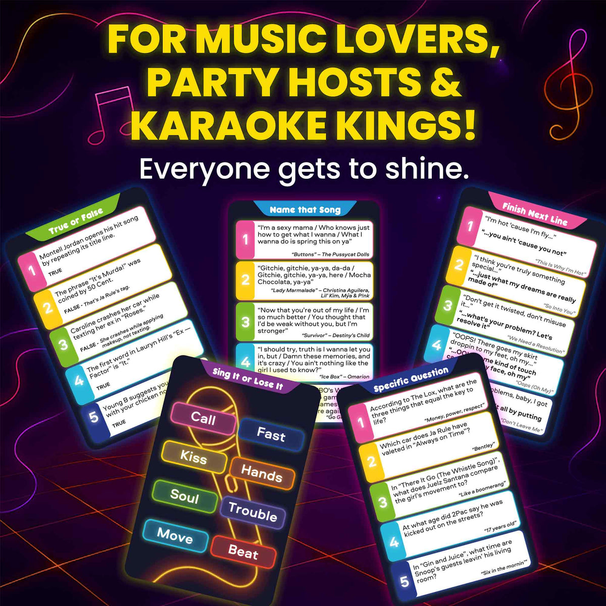 Card Game  Who Knows Lyrics Better? 90s & 2000s Hip-Hop & R&B