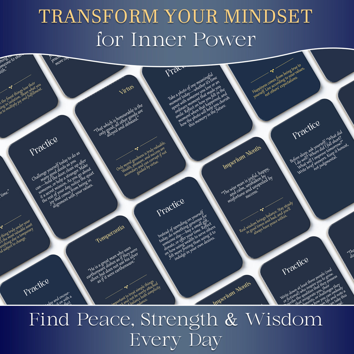 Stoicism Cards Seneca  - 122 Daily Quotes & Exercises