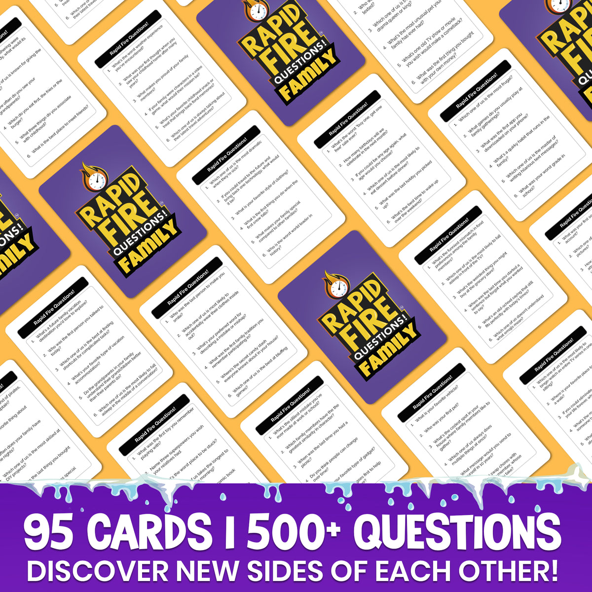 Rapid Fire Family Conversation Cards Game I 95 Cards
