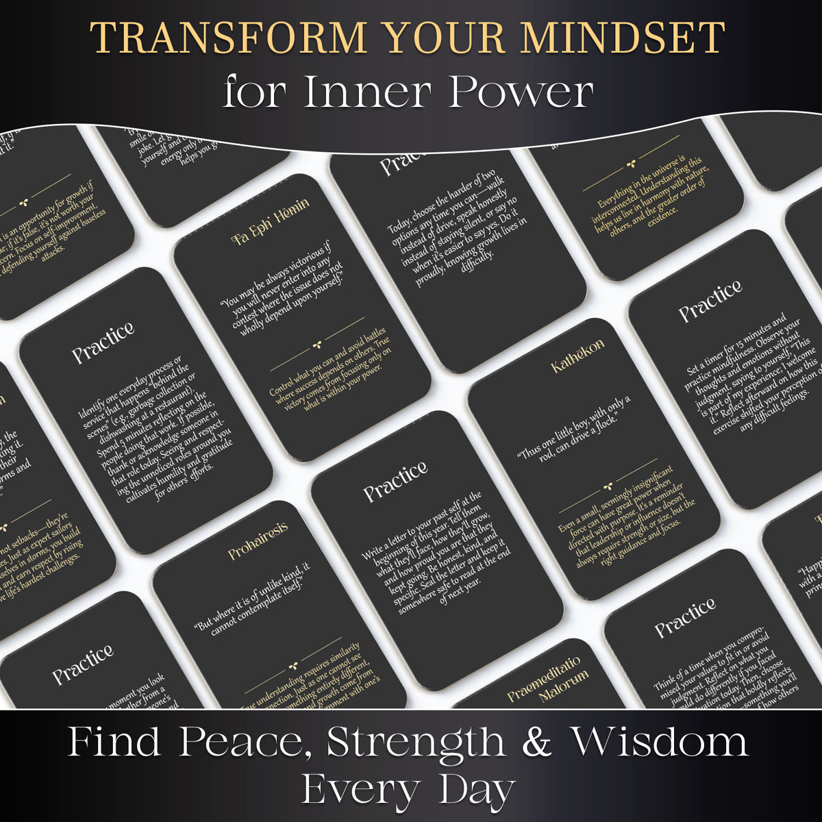 Stoicism Cards Epictetus - 122 Daily Quotes & Exercises