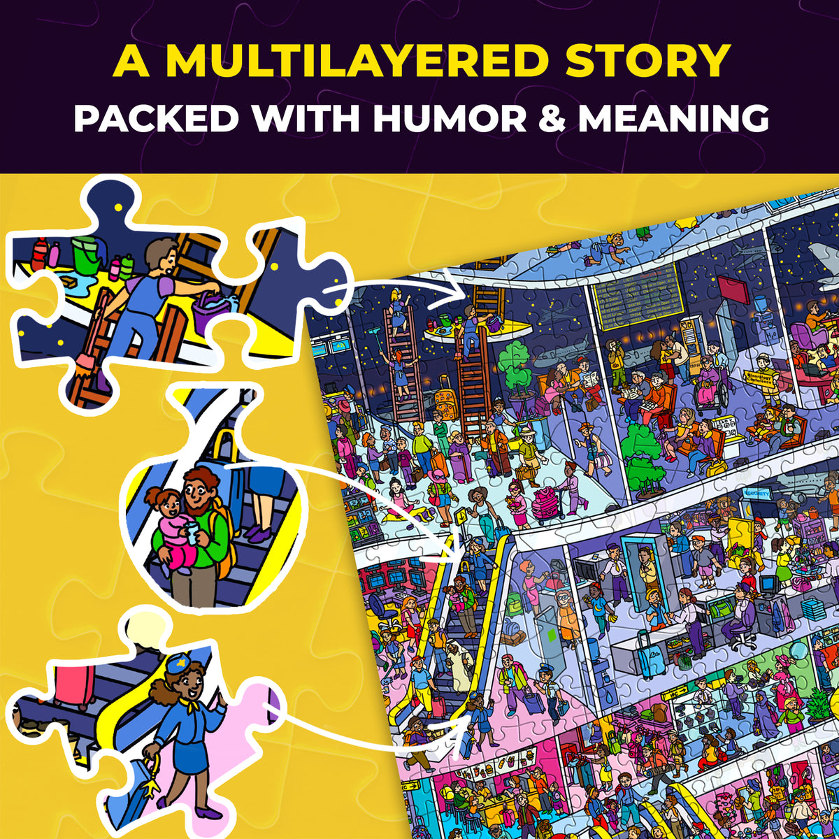 1000 Pcs Puzzle for Adults with Hidden Tasks - Airport