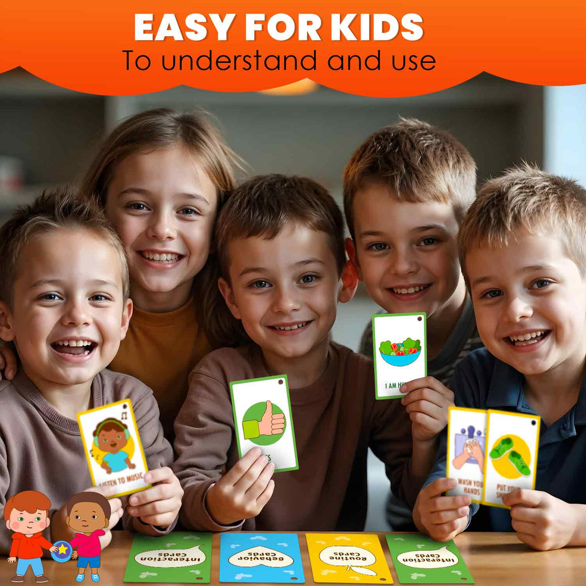 Emotion & Routine Flashcards for Kids