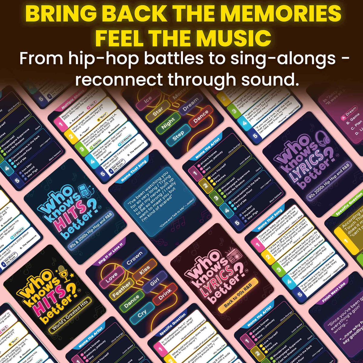 4 Pack Trivia Card Game Who Knows Music Better?