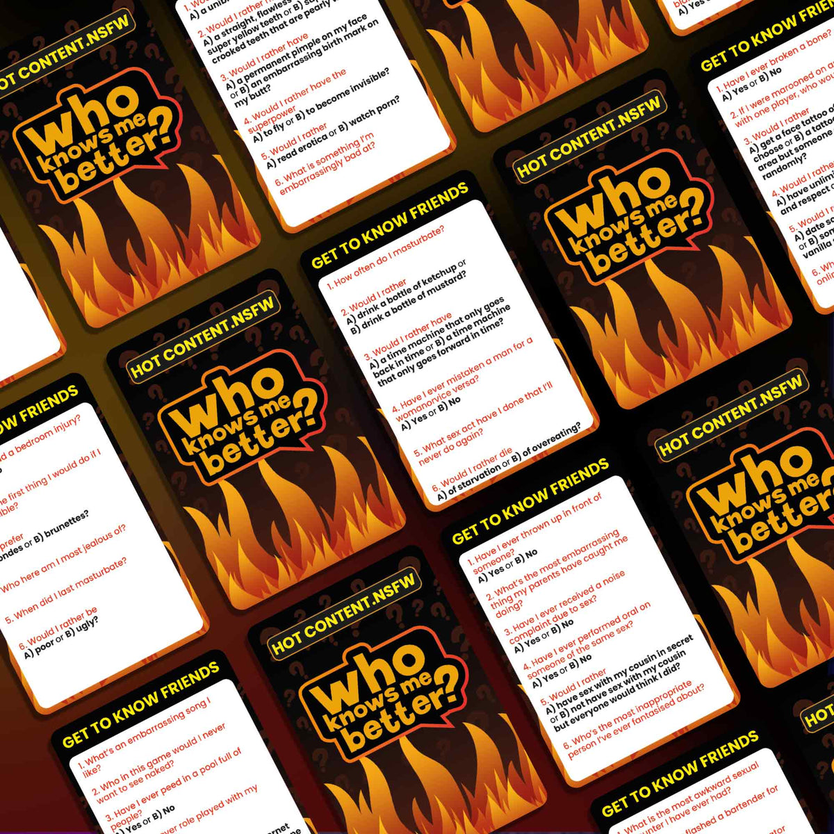 Party Card Game  for Adults - Who Knows Me Better NSFW