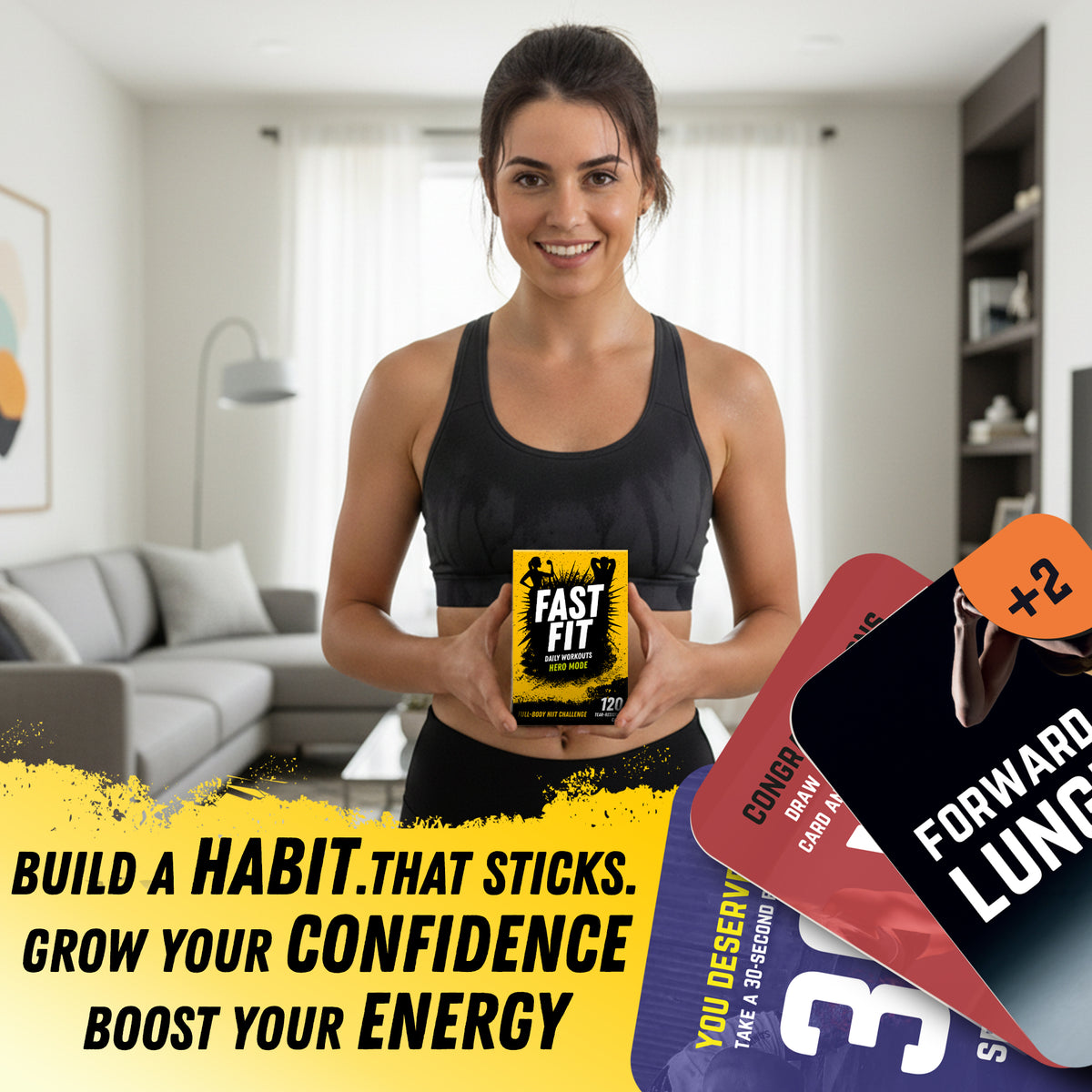 Fast Fit Hero Mode Workout Cards – 120 Fitness Deck for Full Body