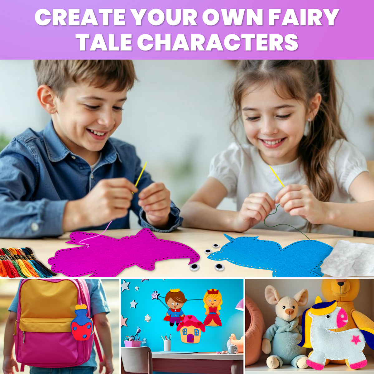 Craft Kits for Kids - 12 Fairy Tale Sewing Kit Basic