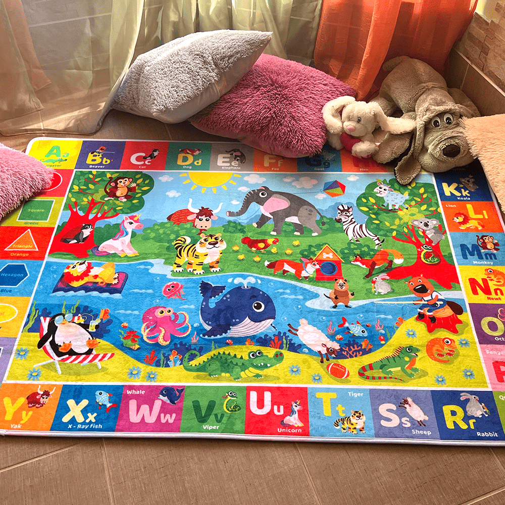 QUOKKA Baby Play Mat for Floor | Plush ABC Playmat for Toddlers